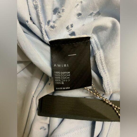 NWT Mens Authentic AMIRI Washed Distressed 
 Shotgun cotton T-shirt size XL - Picture 7 of 9